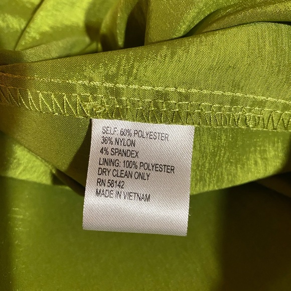 London Times Green Ruffled Flower Neckline Side-Ruched Dress - Picture 11 of 11